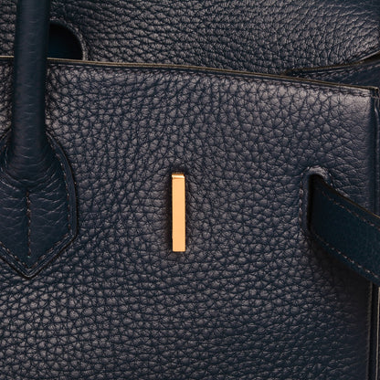 Hermes Taurillon Clemence Birkin 35 Bleu Saphir 14 of 23