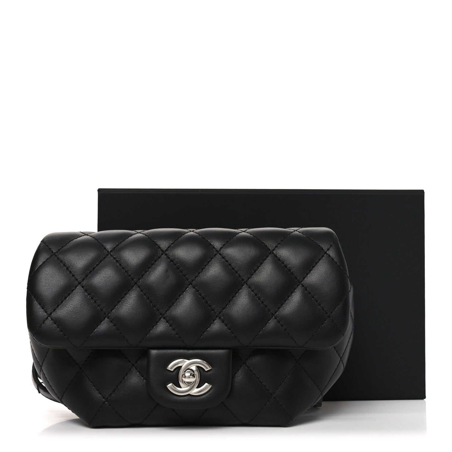 Chanel Calfskin Quilted CC Uniform Flap Belt Bag Black 12 of 12