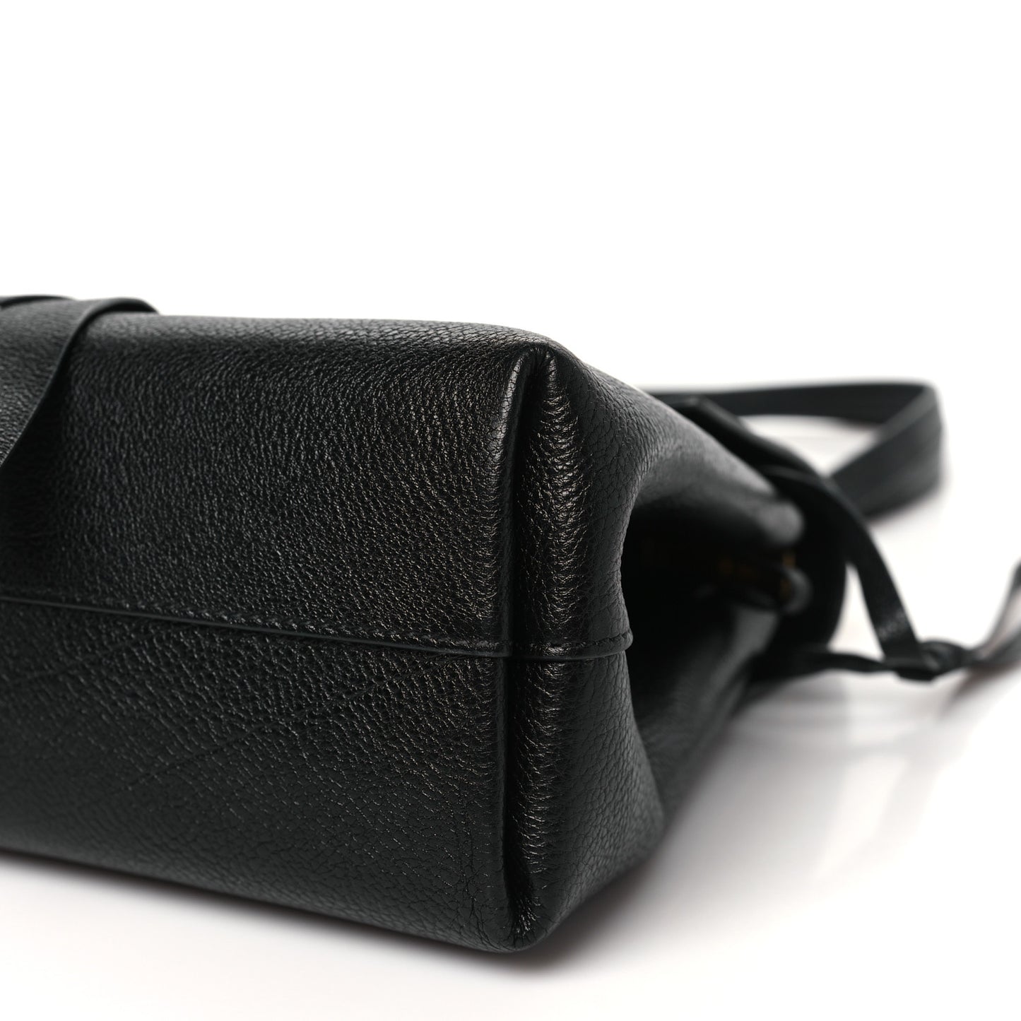 Pebbled Calfskin Large VRing Chain Shoulder Bag Black