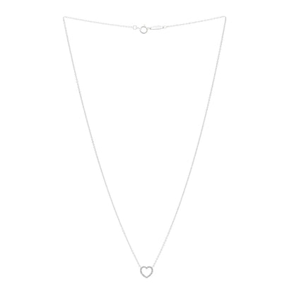 Tiffany 18K White Gold Diamond Metro Heart Pendant Necklace 3 of 5