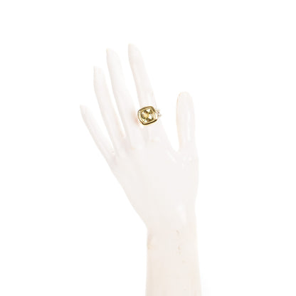 David Yurman Sterling Silver 18K Yellow Gold Lemon Citrine 11mm Albion Ring 52 6 2 of 7