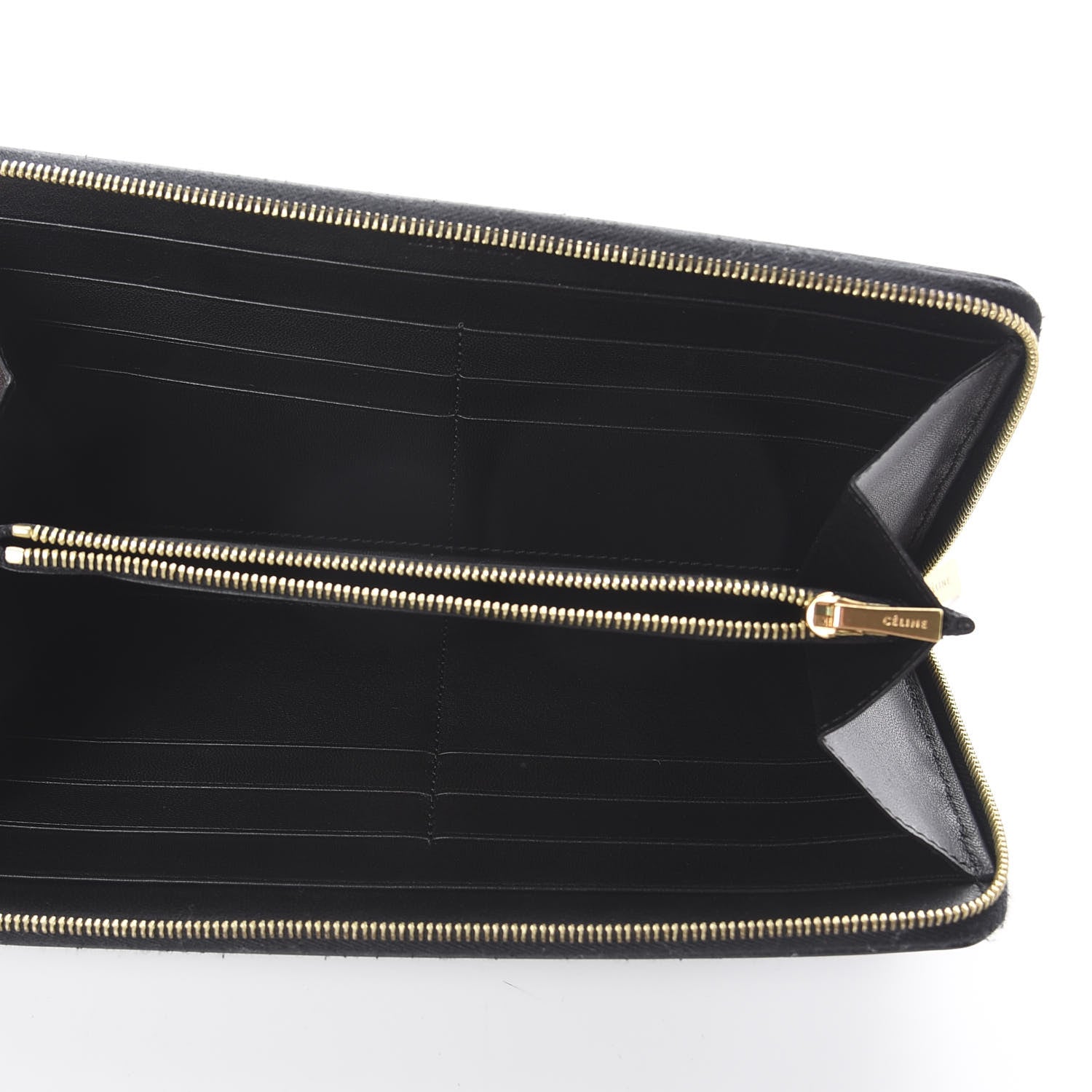 Celine Spazzolato Calfskin Large Zip Around Multifunction Wallet Black 4 of 5