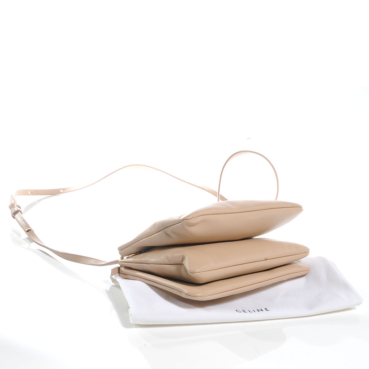 Leather Trio Crossbody Bag Powder