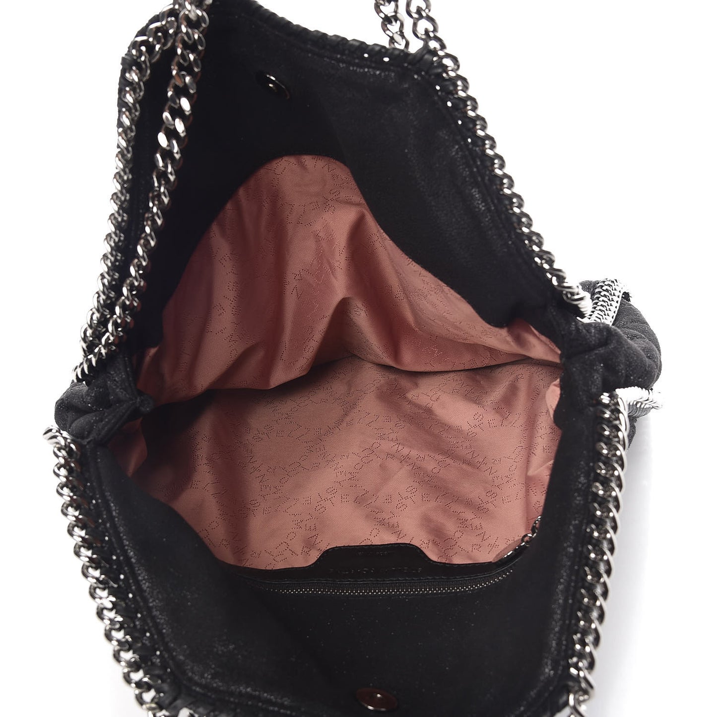 Shaggy Deer Quilted Falabella Fold Over Tote Black