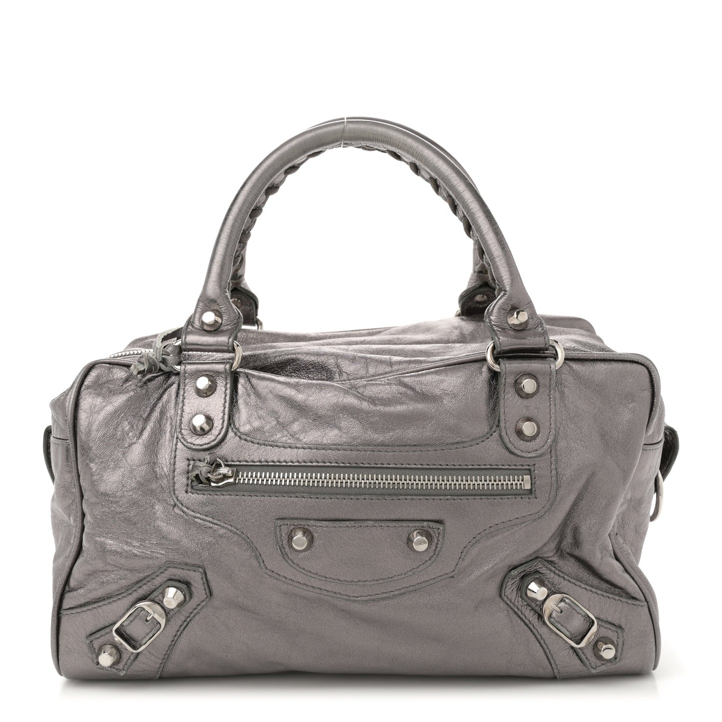 Agneau Classic Hardware Box Bag Metallic