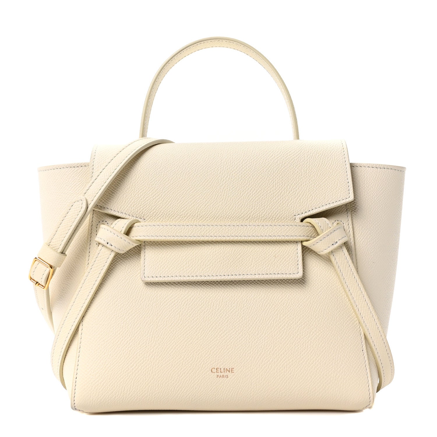 Celine Grained Calfskin Nano Belt Bag Chalk 2 of 19