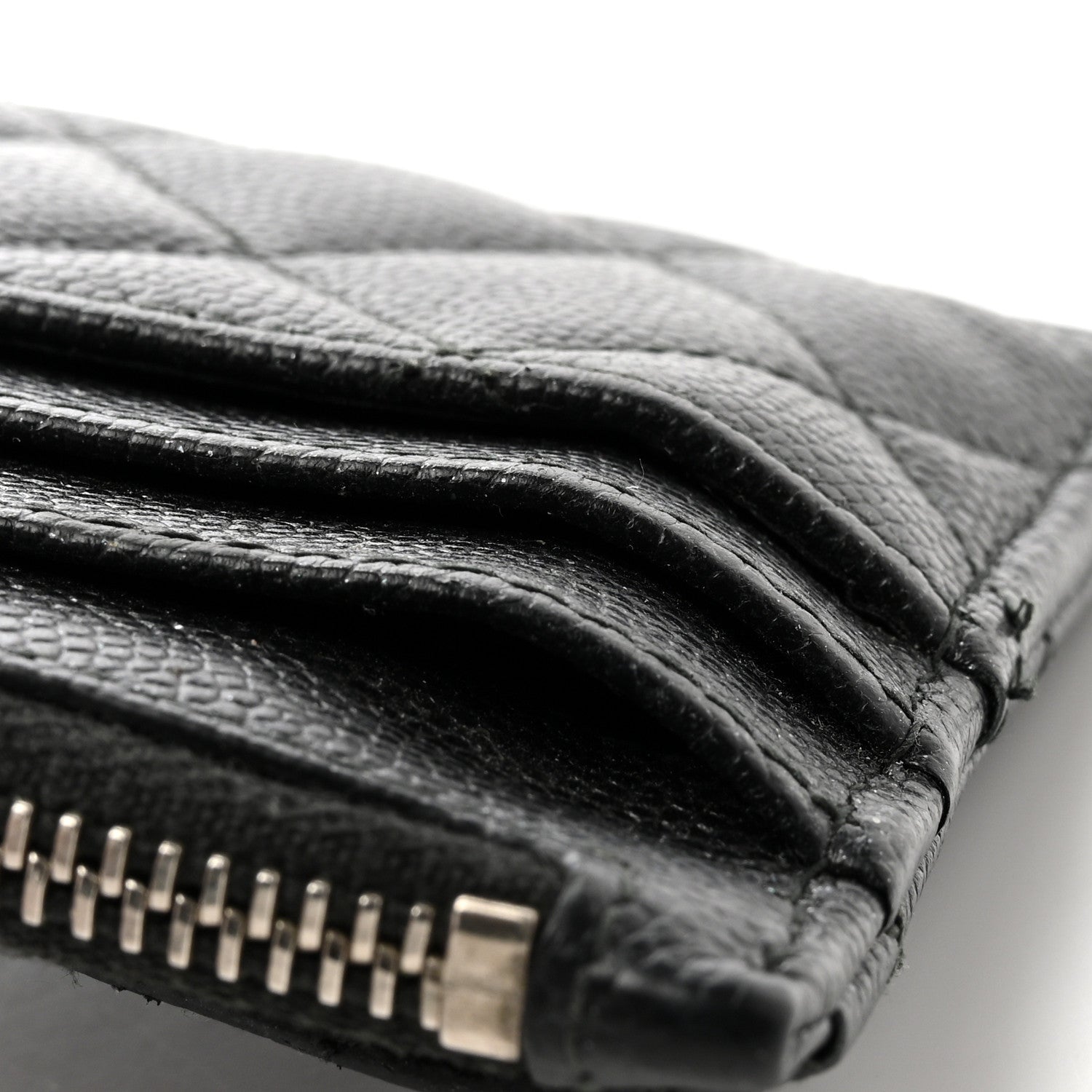 Chanel Caviar Quilted CC Zip Card Holder Black 8 of 9