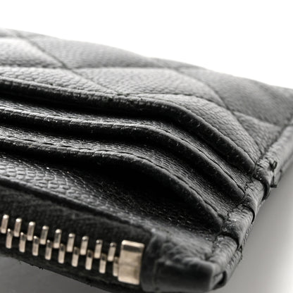 Chanel Caviar Quilted CC Zip Card Holder Black 8 of 9