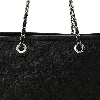 Chanel Grained Calfskin Quilted Small Daily Shopping Tote Black 9 of 14
