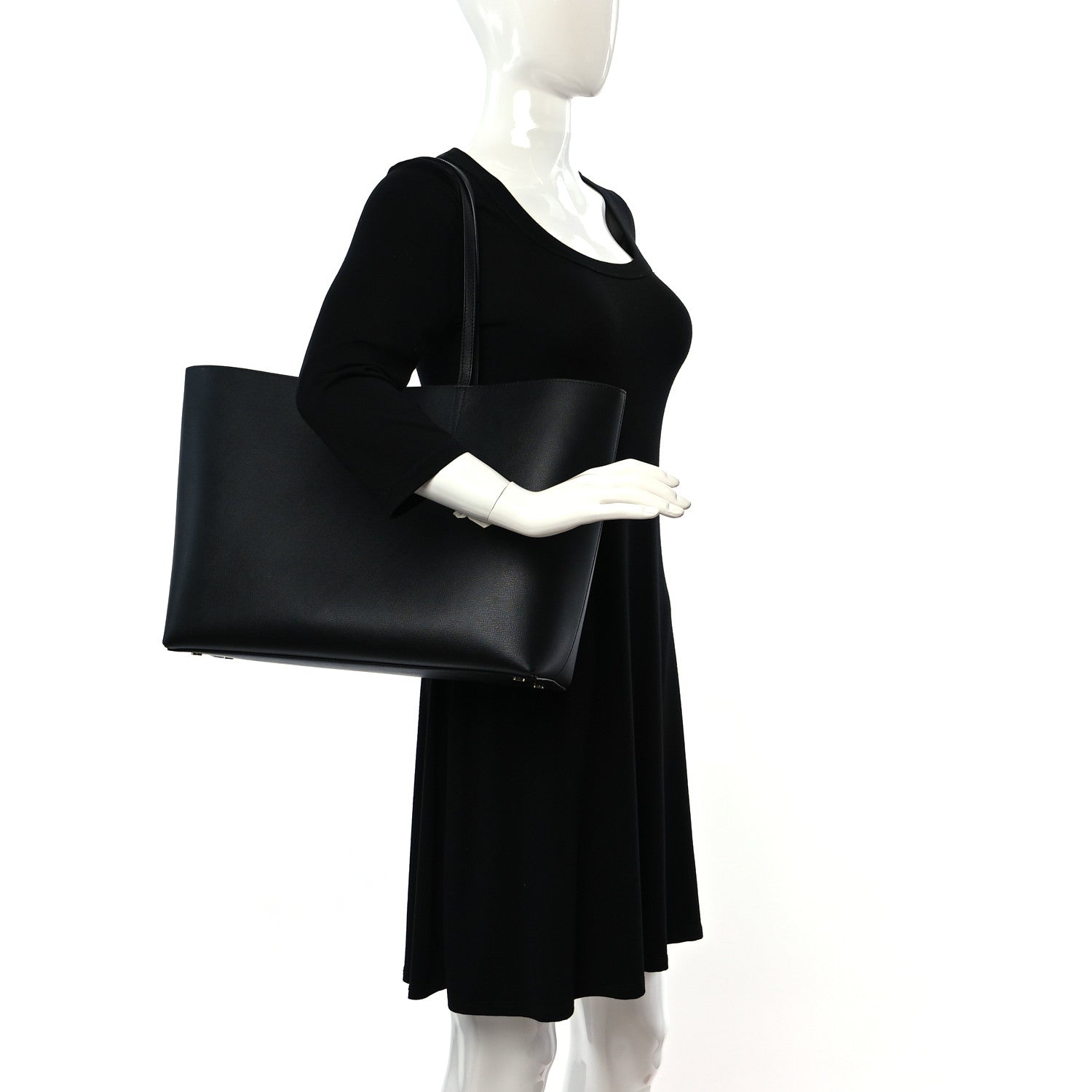 Jimmy Choo Grainy Calfskin Nine2Five East West Tote Black 2 of 10