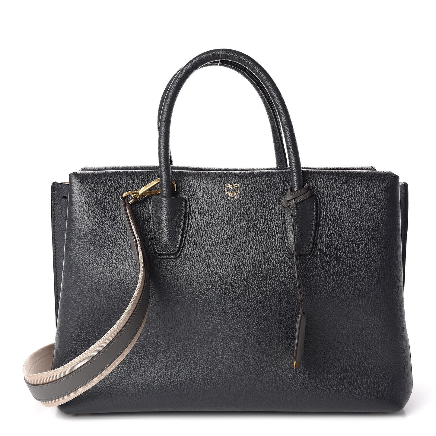 Grained Calfskin Large Milla Tote Phantom Grey