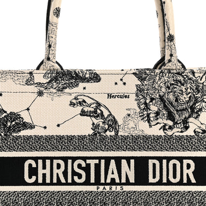 Christian Dior Canvas Zodiac Toile De Jouy Embroidered Medium Book Tote Latte 8 of 12