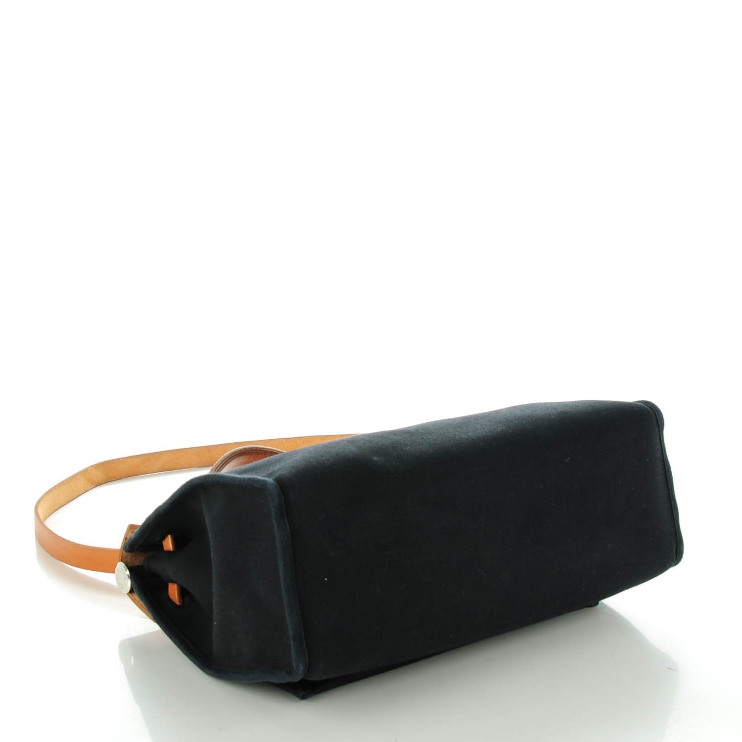 Hermes Toile Vache Calfskin Herbag 30 PM Black Natural 7 of 11