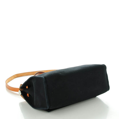 Hermes Toile Vache Calfskin Herbag 30 PM Black Natural 7 of 11