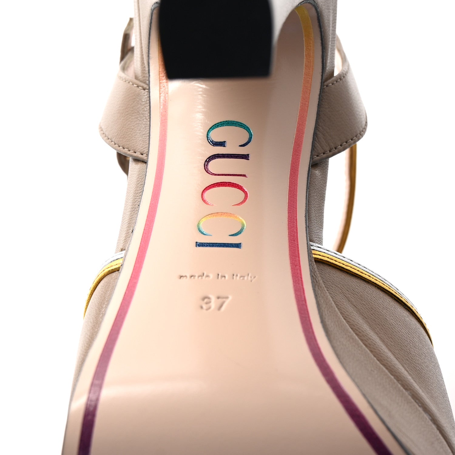 Gucci Malaga Kid Nappa Silk Sandals 37 Brown Teak 7 of 10
