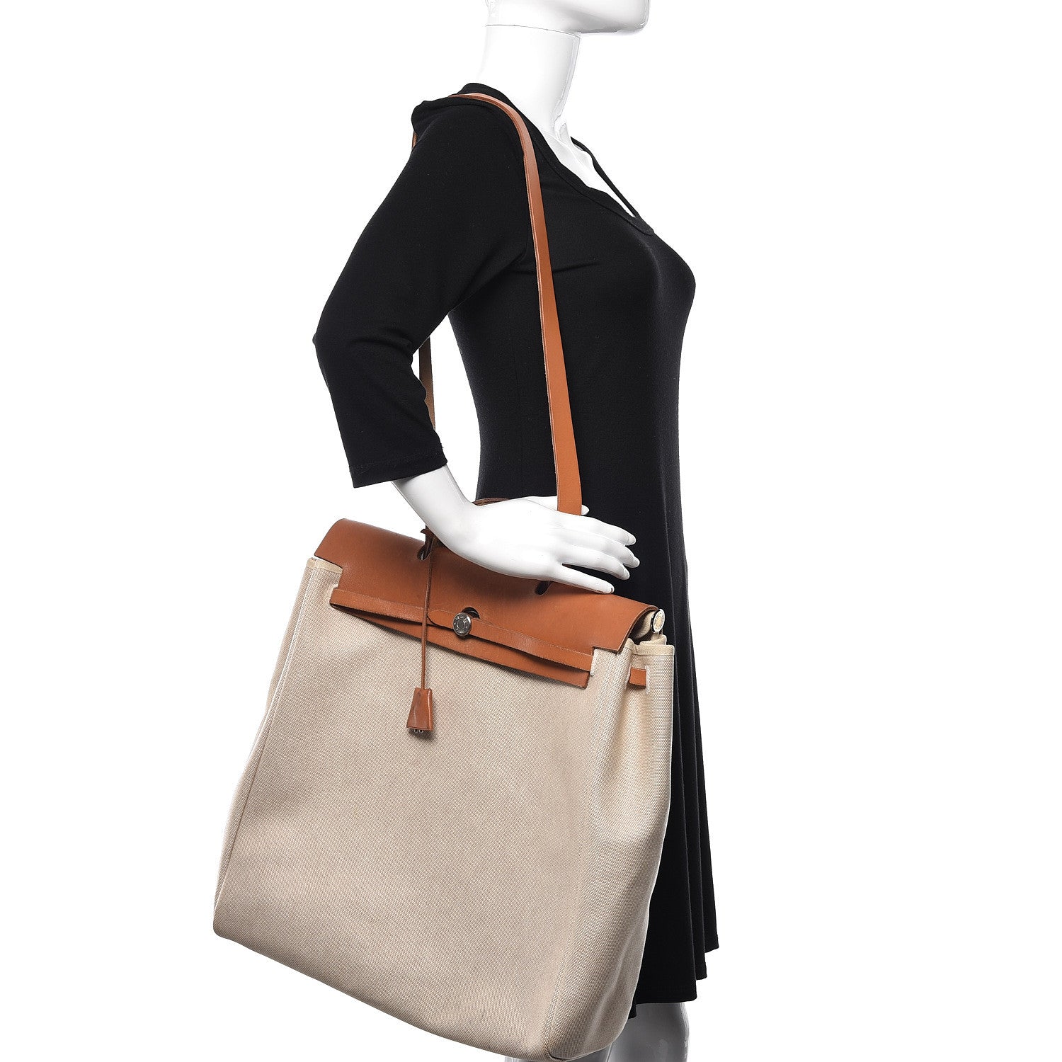 Hermes Toile Vache Calfskin Herbag 39 MM Natural 2 of 14