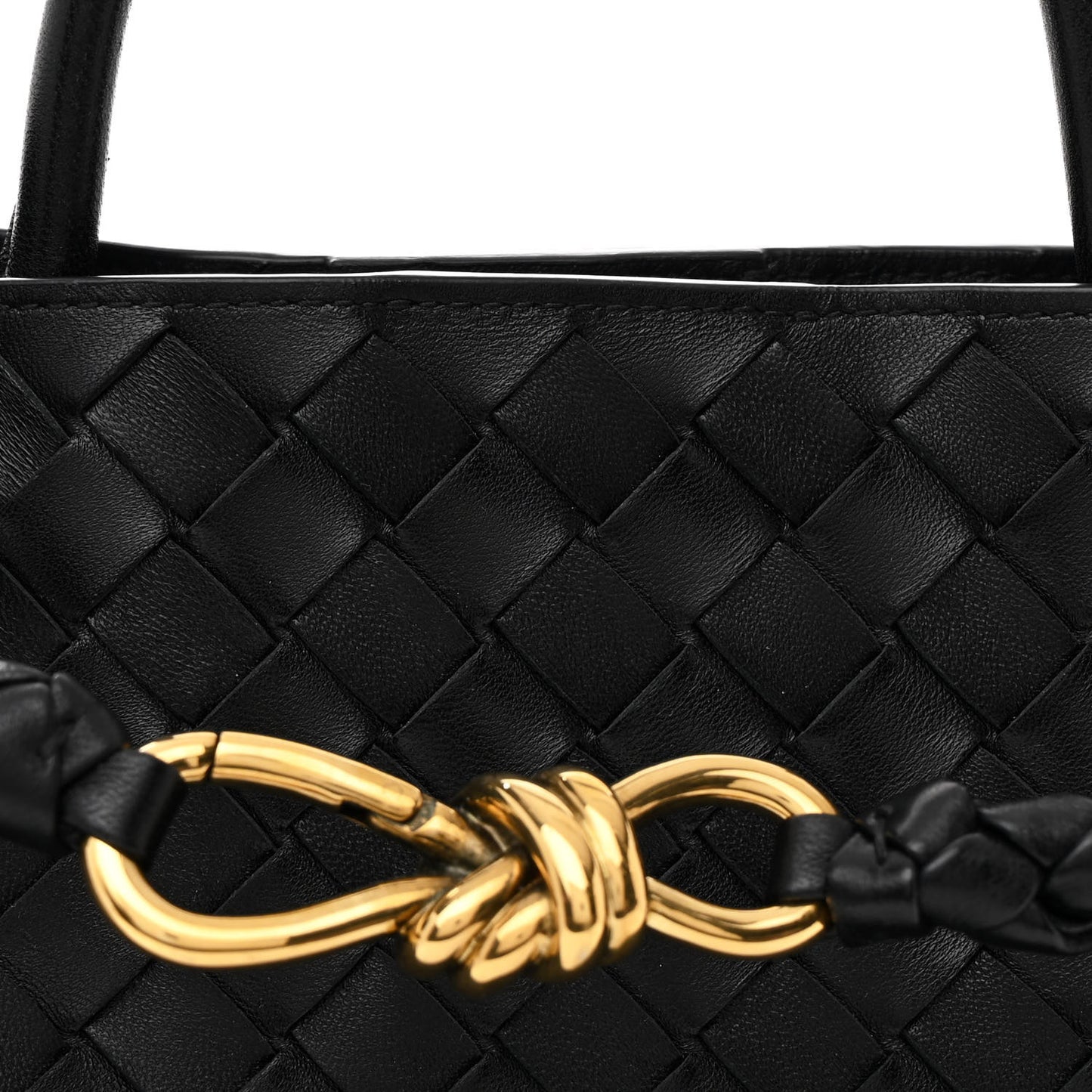 Nappa Intrecciato Medium Andiamo Shoulder Bag Black