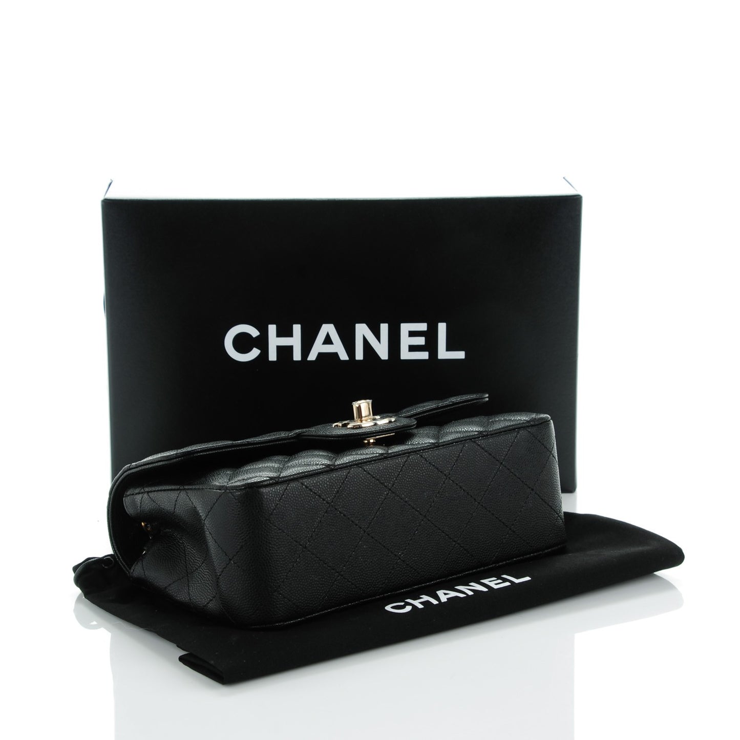 Caviar Quilted Mini Rectangular Flap Black