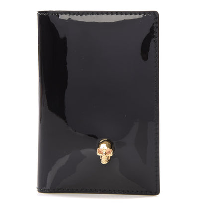 Alexander McQueen Patent Skull Bi-Fold Card Holder Black 1 of 8