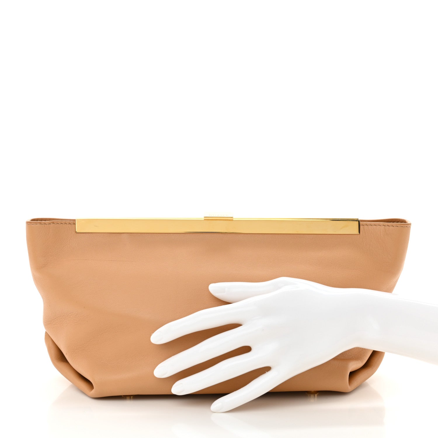 Khaite Smooth Calfskin Aimme Envelope Clutch Beige 2 of 10