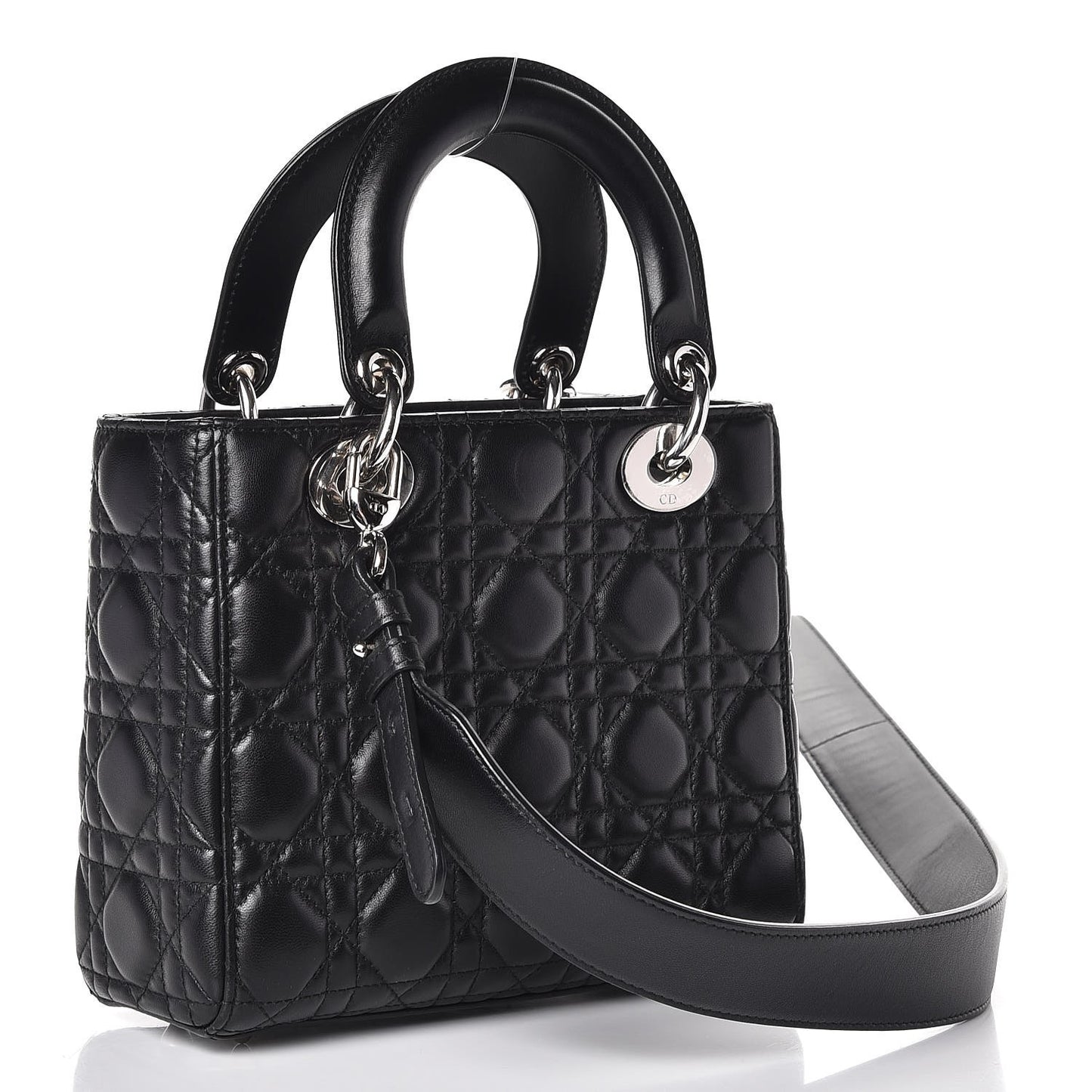 Lambskin Cannage Small Lucky Badges My Lady Dior Black