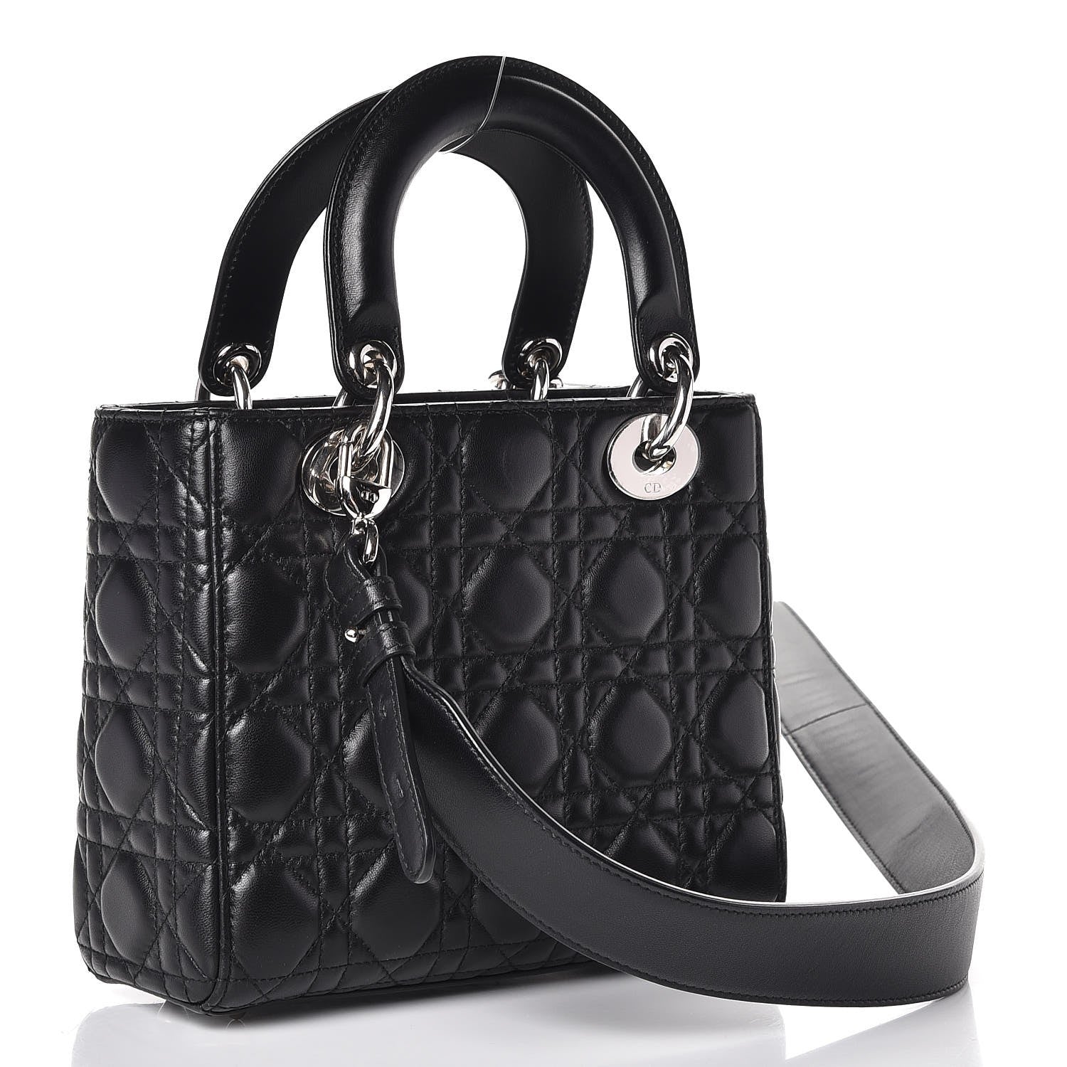 Christian Dior Lambskin Cannage Small Lucky Badges My Lady Dior Black 3 of 13