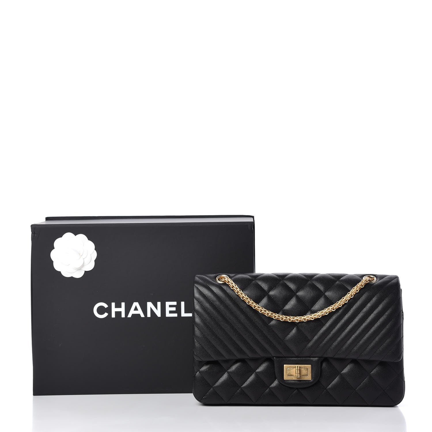 Chanel Caviar Chevron Quilted 2.55 Reissue 227 Flap Black 10 of 10