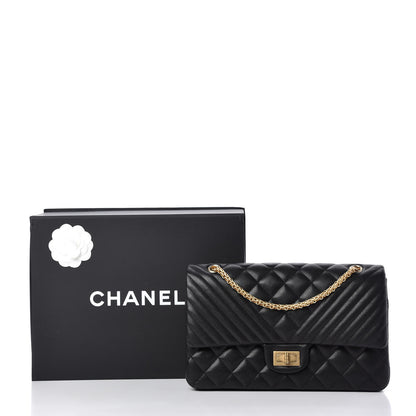 Chanel Caviar Chevron Quilted 2.55 Reissue 227 Flap Black 10 of 10