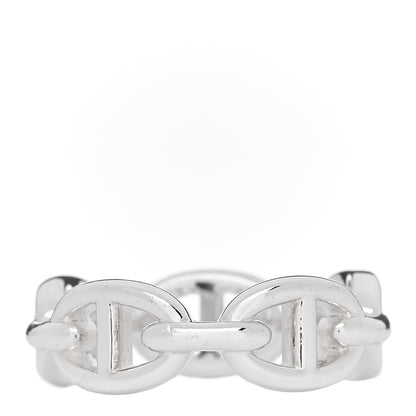 Hermes Sterling Silver PM Chaine d'Ancre Enchainee Band Ring 56 7.5 3 of 7