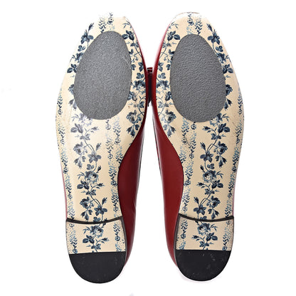 Gucci Malaga Kid Elaphe Yva Ballet Flats 38 Hibiscus Red 5 of 11