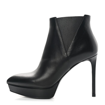 Saint Laurent Calfskin Classic Paris Ela 110 Ankle Boots 36 Black 1 of 10