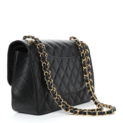 Chanel Caviar Quilted Jumbo Double Flap Black 2 of 10