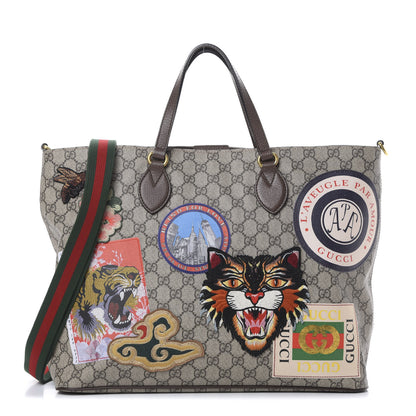 Gucci Soft GG Supreme Monogram Courrier Medium Crossbody Tote Beige New Acero 1 of 11