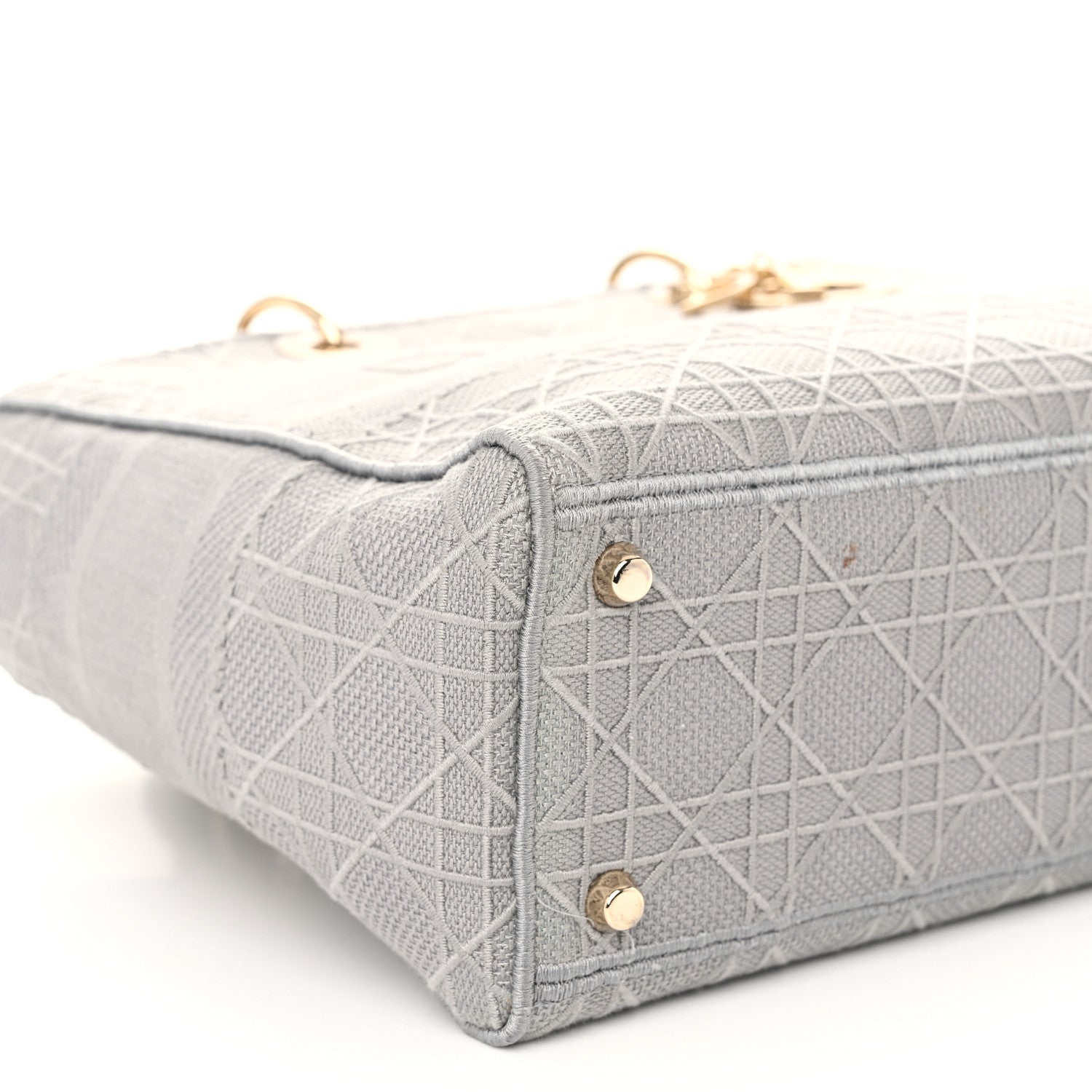 Christian Dior Canvas Embroidered Cannage Lady D-Lite Gray 8 of 11