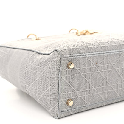 Christian Dior Canvas Embroidered Cannage Lady D-Lite Gray 8 of 11
