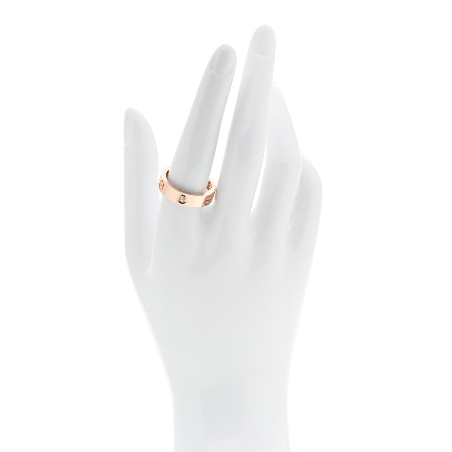 Cartier 18K Pink Gold 3 Diamond 5.5mm LOVE Ring 59 8.75 2 of 4
