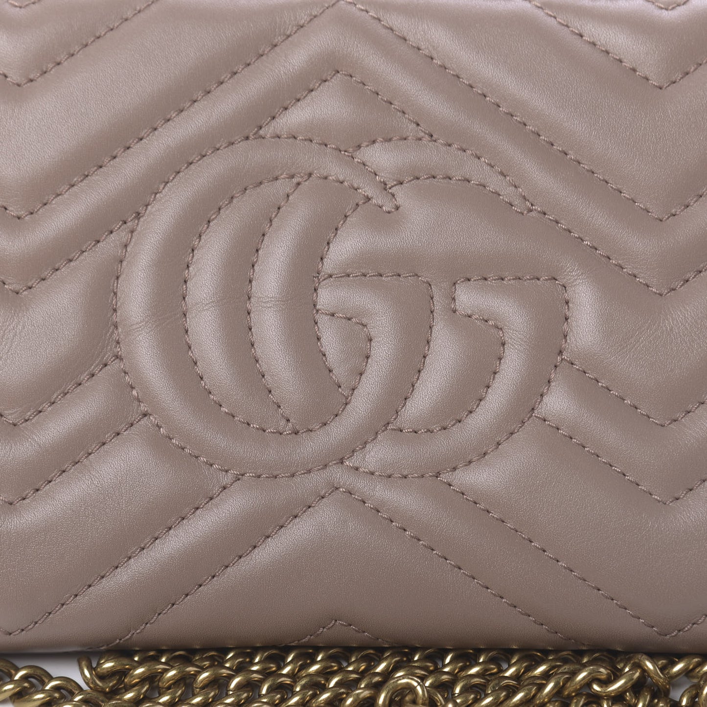 Calfskin Matelasse Mini GG Marmont Chain Bag Porcelain Rose