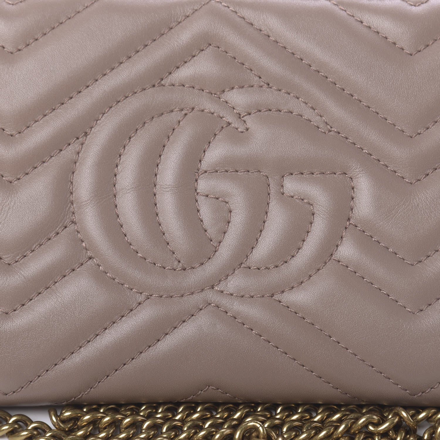Gucci Calfskin Matelasse Mini GG Marmont Chain Bag Porcelain Rose 9 of 15