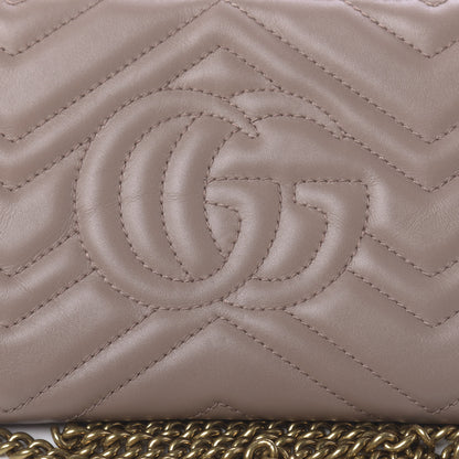 Gucci Calfskin Matelasse Mini GG Marmont Chain Bag Porcelain Rose 9 of 15