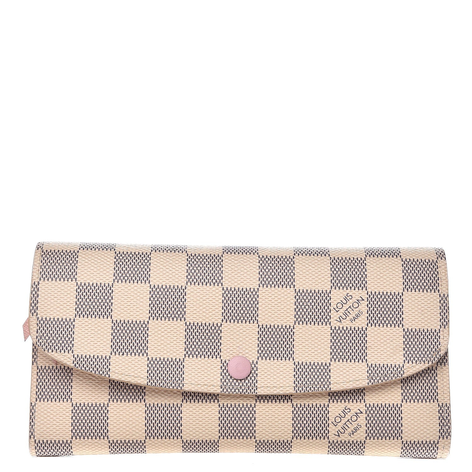 Louis Vuitton Damier Azur Emilie Wallet Rose Ballerine 1 of 7