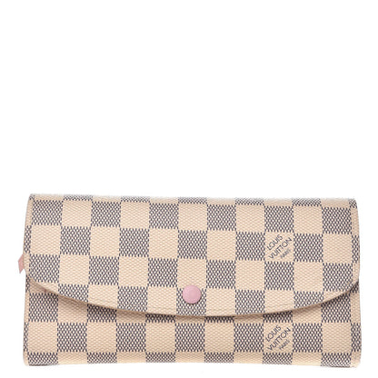 Louis Vuitton Damier Azur Emilie Wallet Rose Ballerine 1 of 7