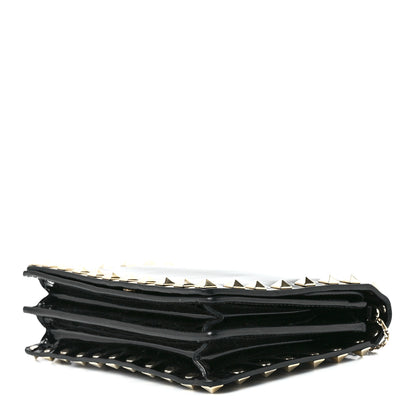 Valentino Garavani Patent Rockstud Wallet On Chain Black 9 of 12