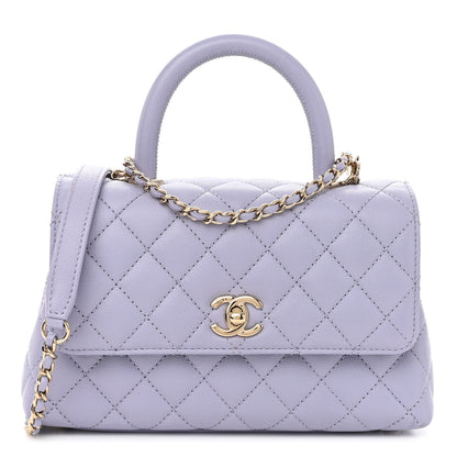 Chanel Caviar Quilted Mini Coco Handle Flap Light Purple 1 of 10