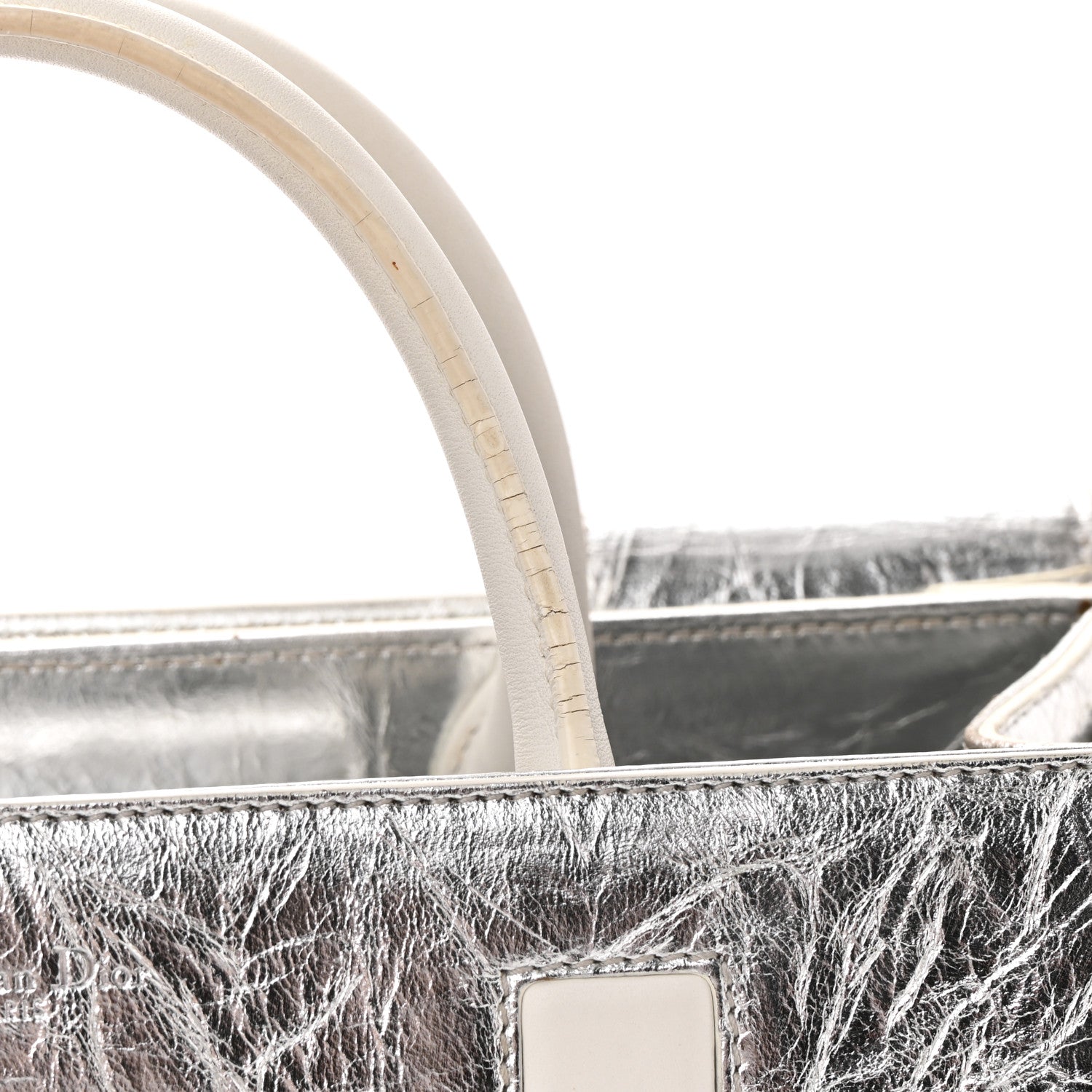 Christian Dior Metallic Calfskin Medium Diorever Flap Silver 20 of 22