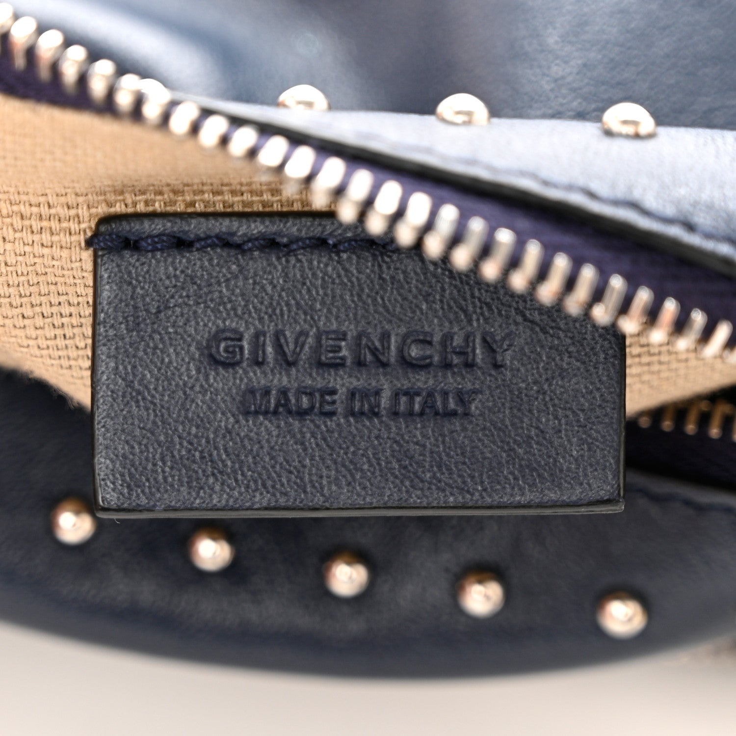 Givenchy Calfskin Studded Pandora Wristlet Blue 6 of 7