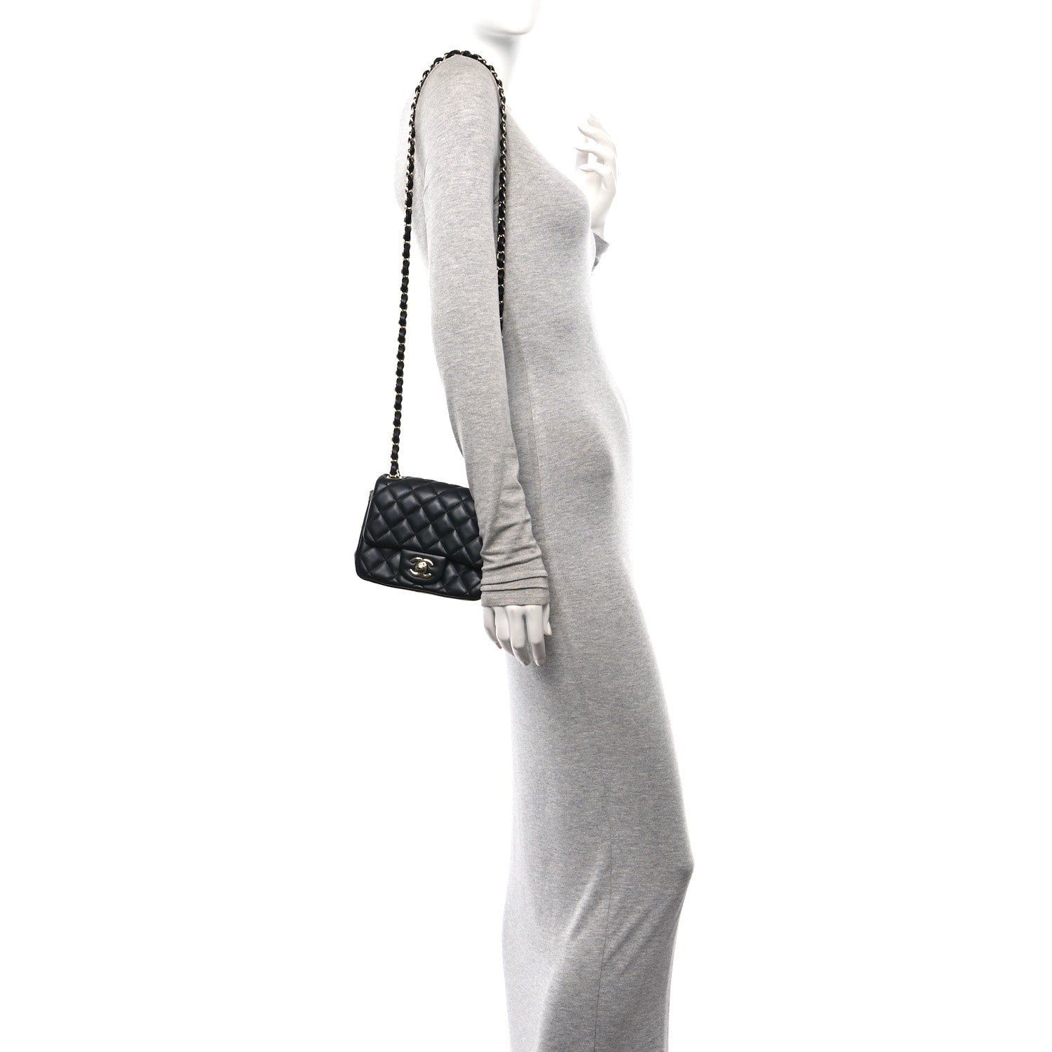 Chanel Lambskin Quilted Mini Square Flap Black 2 of 11