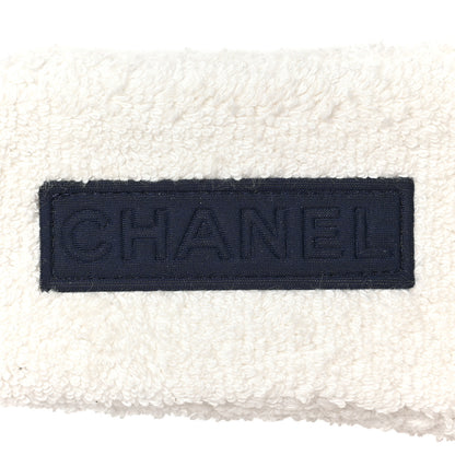 Chanel Terry CC Flat Mules Sandals 38 White Navy 14 of 16