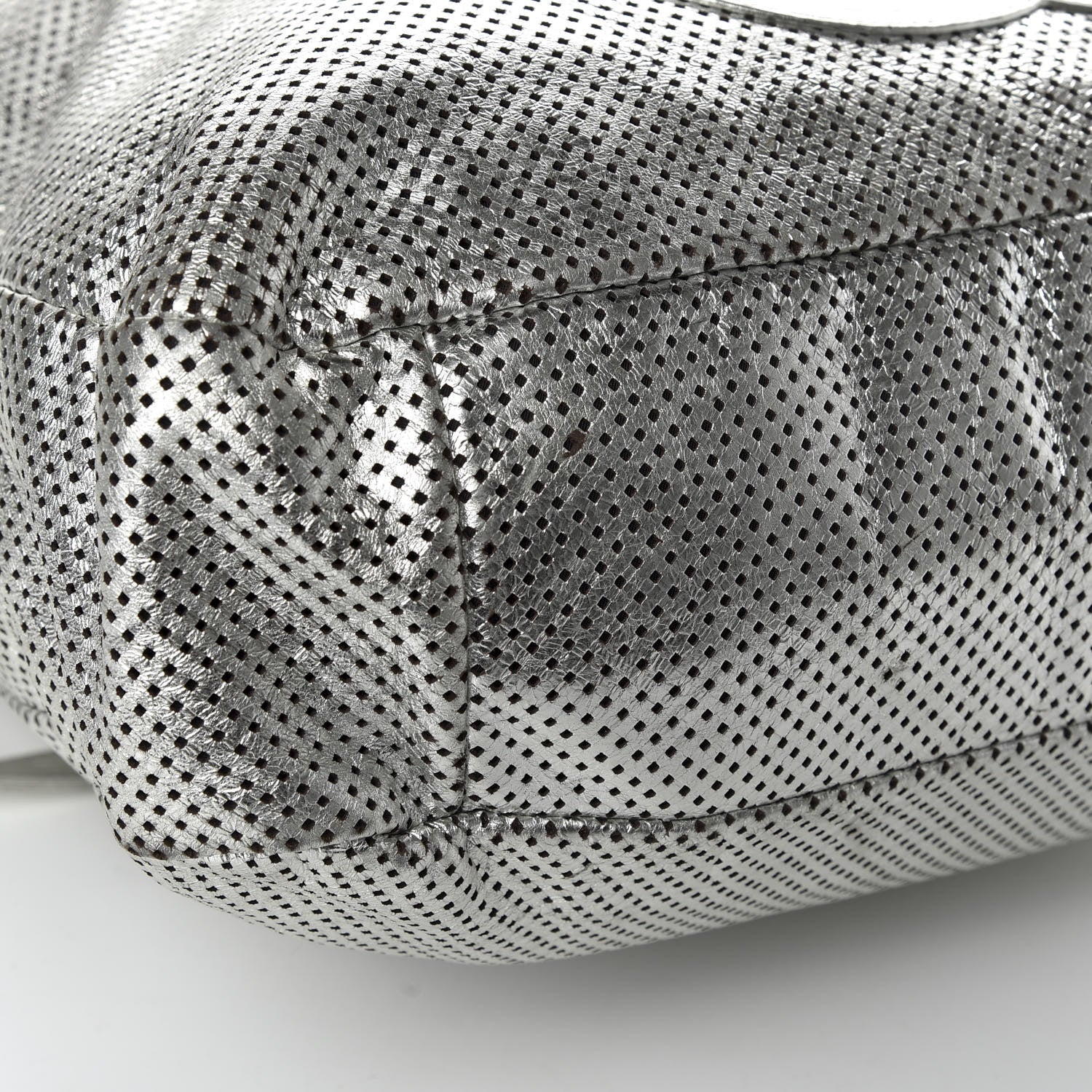 Chanel Metallic Glazed Calfskin Perforated Large Rodeo Drive Tote Silver 8 of 10