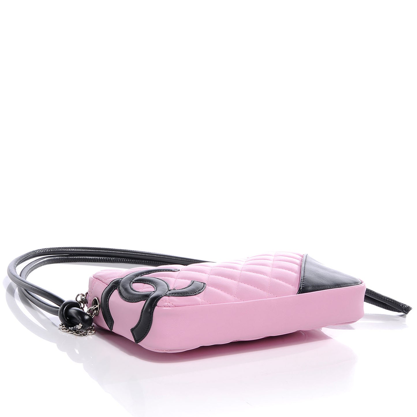 Calfskin Quilted Cambon Pochette Pink Black