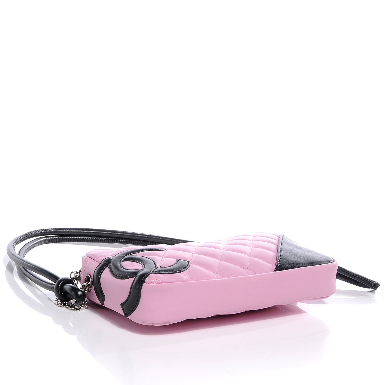 Chanel Calfskin Quilted Cambon Pochette Pink Black 4 of 9